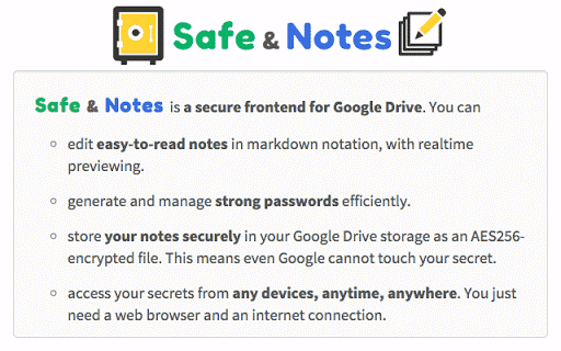 Safe & Notes Screenshot Image #1