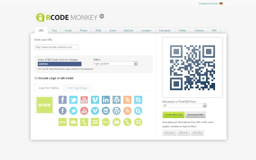 QRCode Monkey Screenshot Image