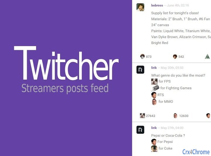 Twitcher - Twitch Posts