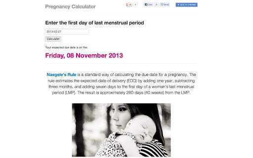 Pregnancy Calculator Screenshot Image