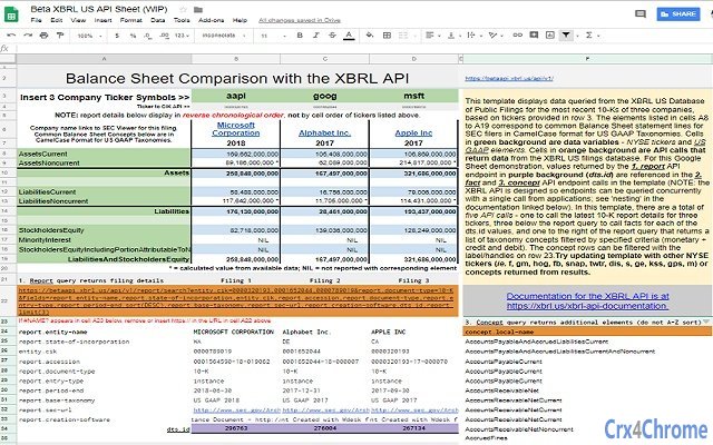 XBRL API Access Screenshot Image